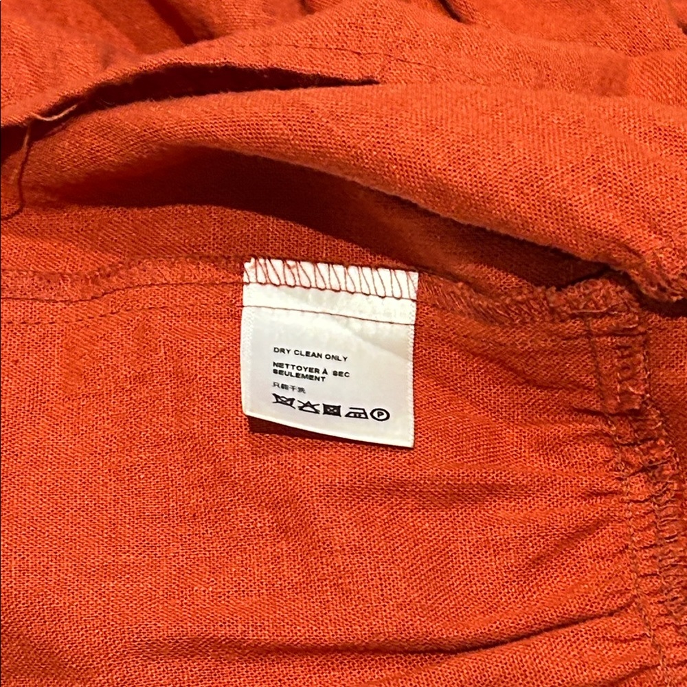 100% Linen Terracotta Midi Dress by UOs Urban Renewal - Picture 7 of 15